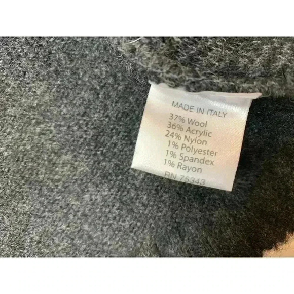 Maryline Cardigan Sweater Jacket Wool Blend Italy Gray Zip Small - Picture 3 of 3